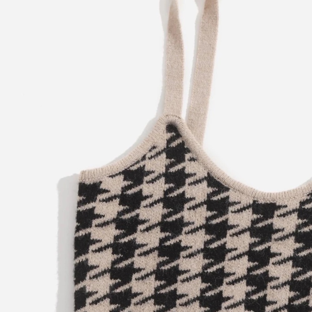 Houndstooth Pattern Drop Shoulder Button Up Cardi… - image 3